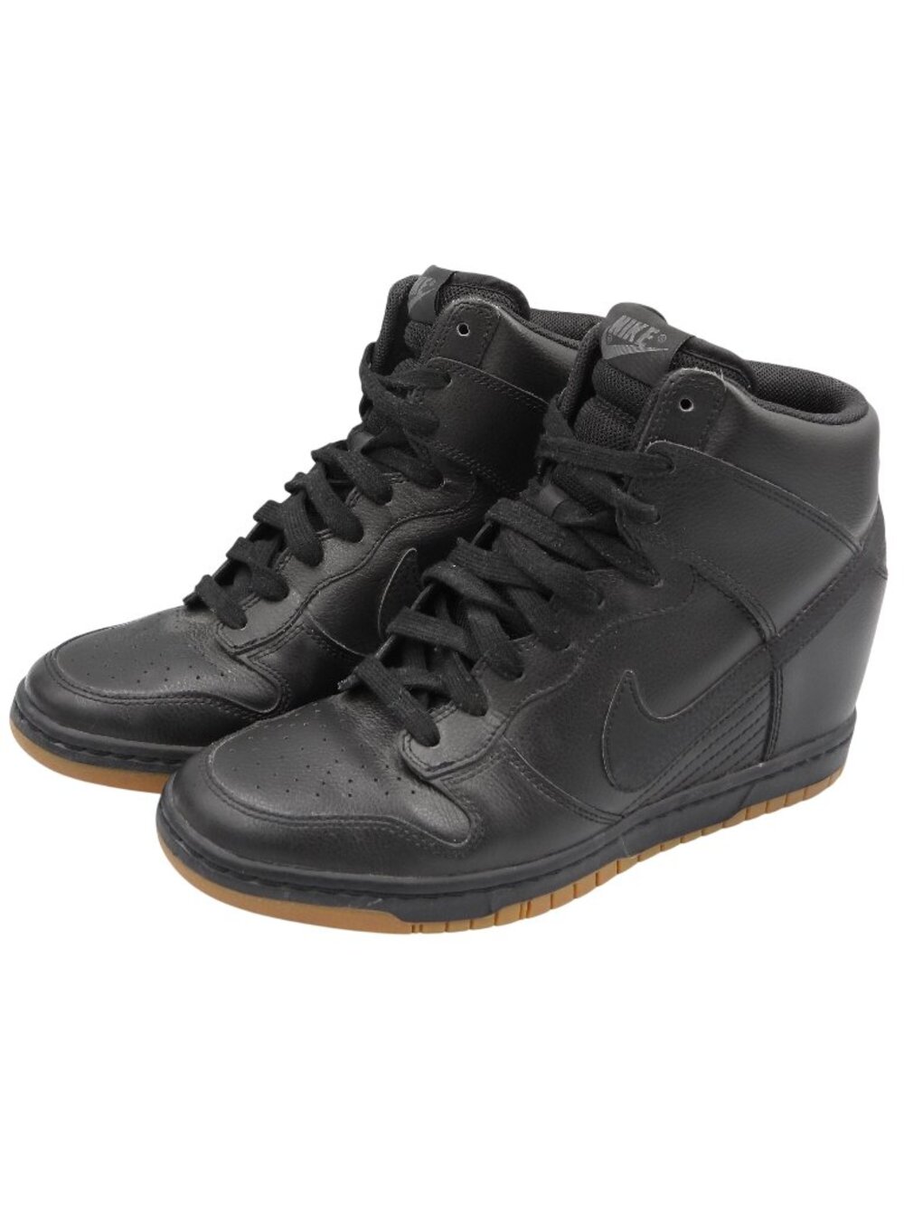 Nike Dunk Sky High Hidden Wedge Women's Size 9.5 Sneaker 644877-014 Black/Gum